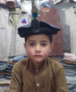 Black ChitraLi children Cap Feather