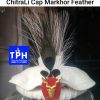 White ChitraLi Cap With Markhor Feather