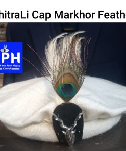White ChitraLi Cap with Markhor Feather