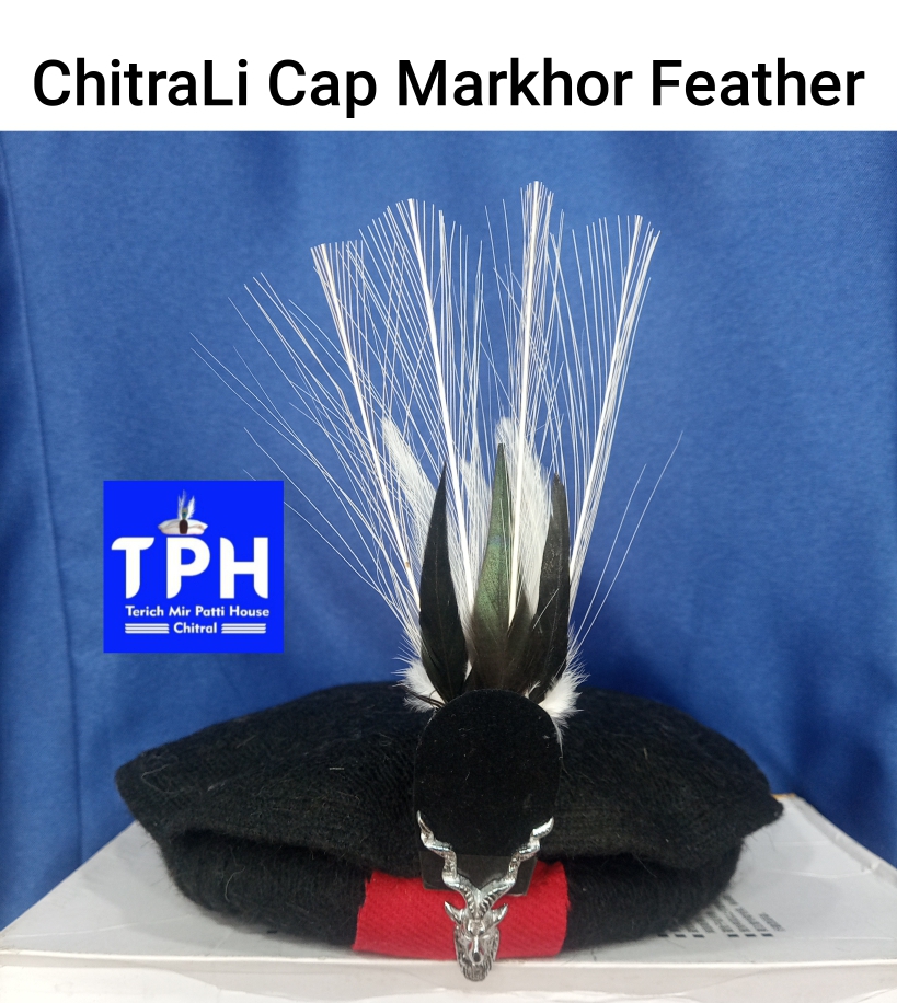 Black ChitraLi Cap Markhor Feather