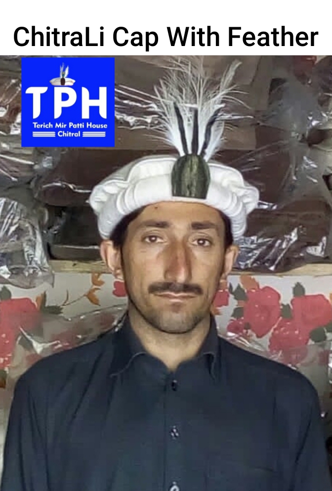 White ChitraLi Cap Feather