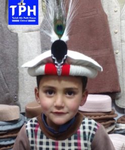 White ChitraLi Children Cap Markhor Feather