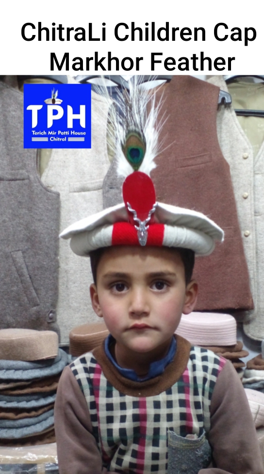 White ChitraLi Children Cap Markhor Fea