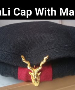 Black Chitrali Cap with Markhor