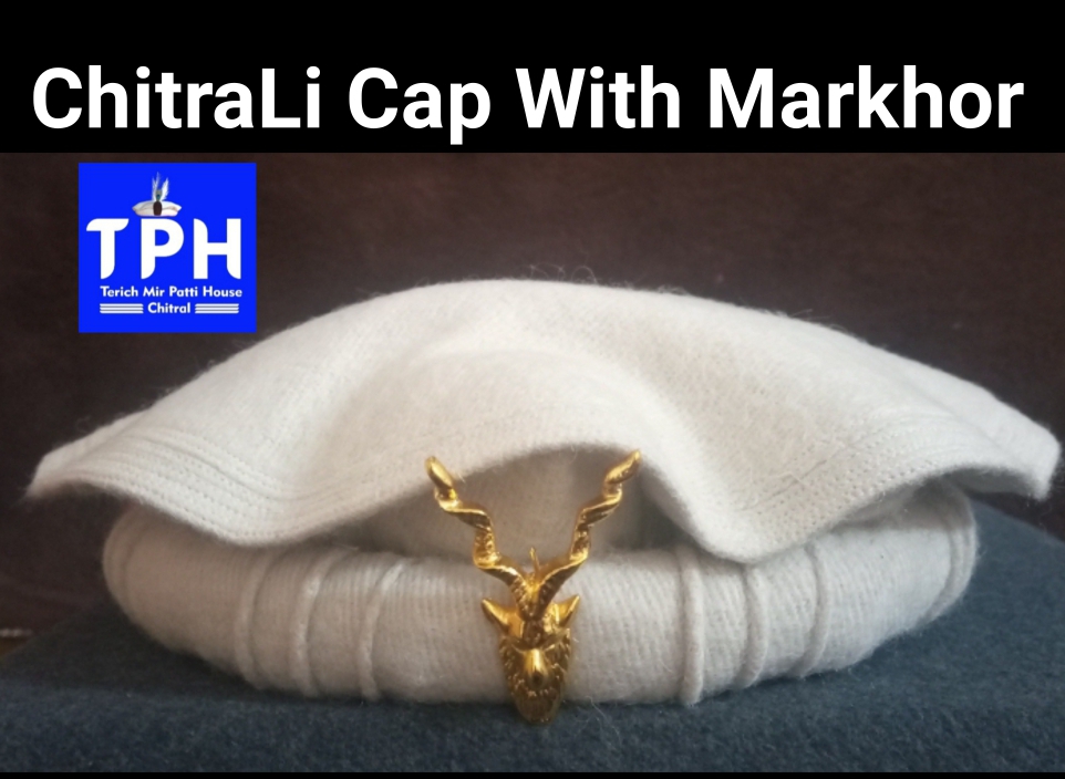White Chitrali Cap With Markhor