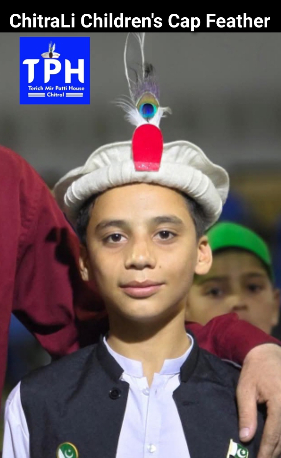 White ChitraLi Children Cap Feather