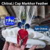 White ChitraLi Cap With Markhor Feather