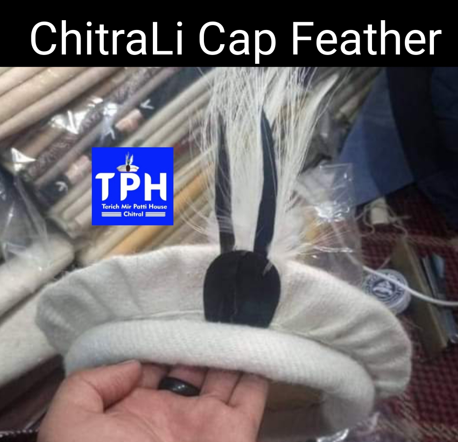 White ChitraLi Cap Feather