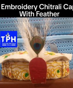 Embroidery Chitrali Cap With Feather