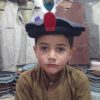 Black Chitrali Children Cap with Feather